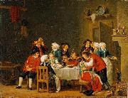 pehr hillestrom Convivial Scene in a Peasant Cottage oil on canvas